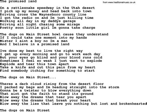 promiseland lyrics|promised land bruce springsteen.